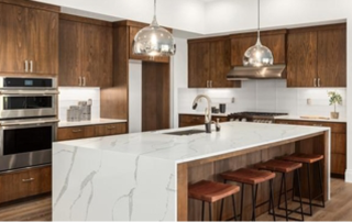 marble-sided kitchen island